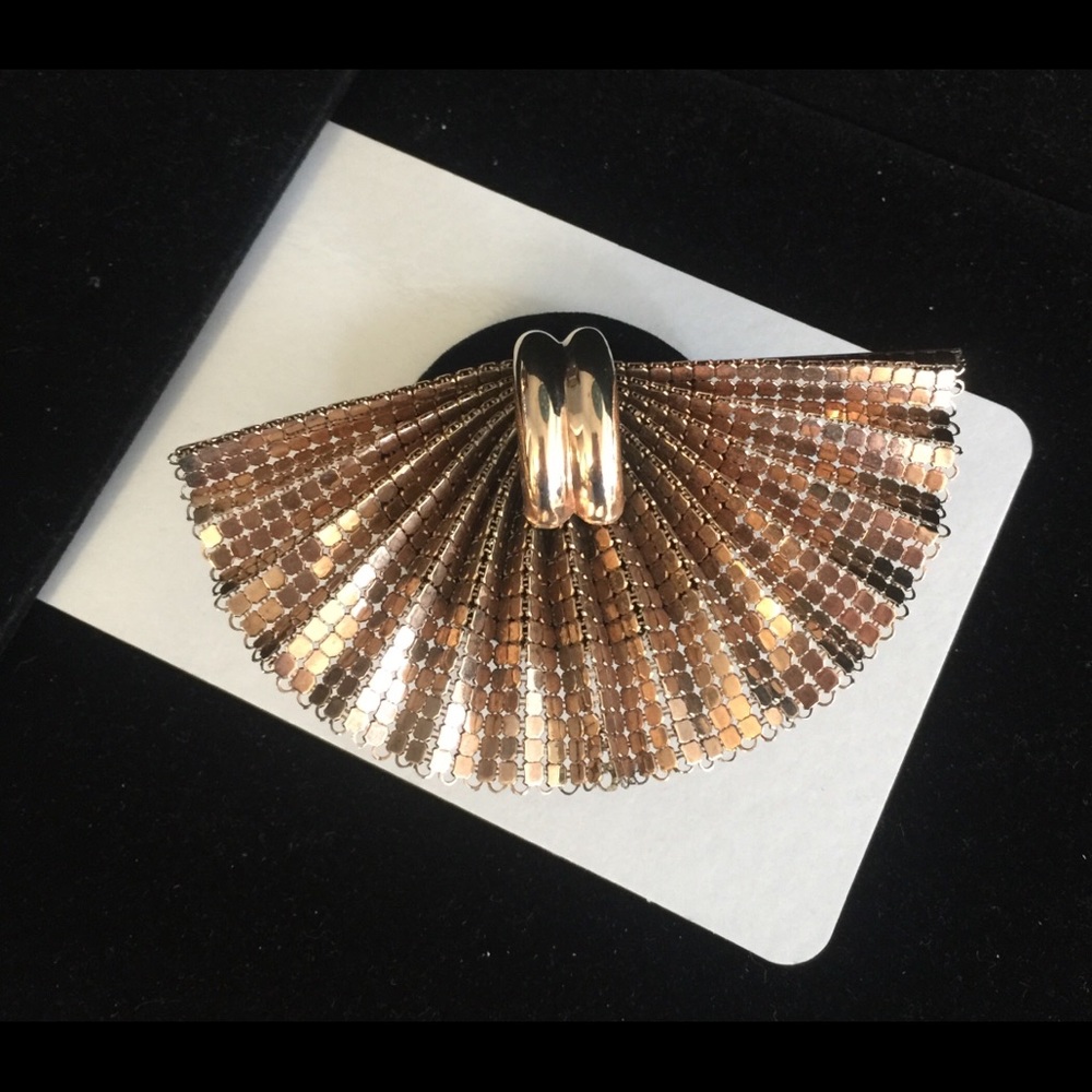 Large Vintage Mesh Statement Bow Brooch